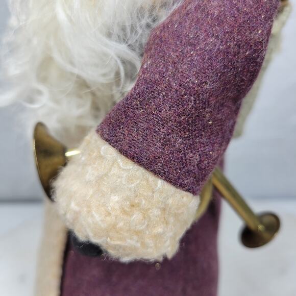 Handmade Primitive Santa Door Stop Weighted 10” Wool Coat Burlap Sack Vintage - Picture 12 of 12